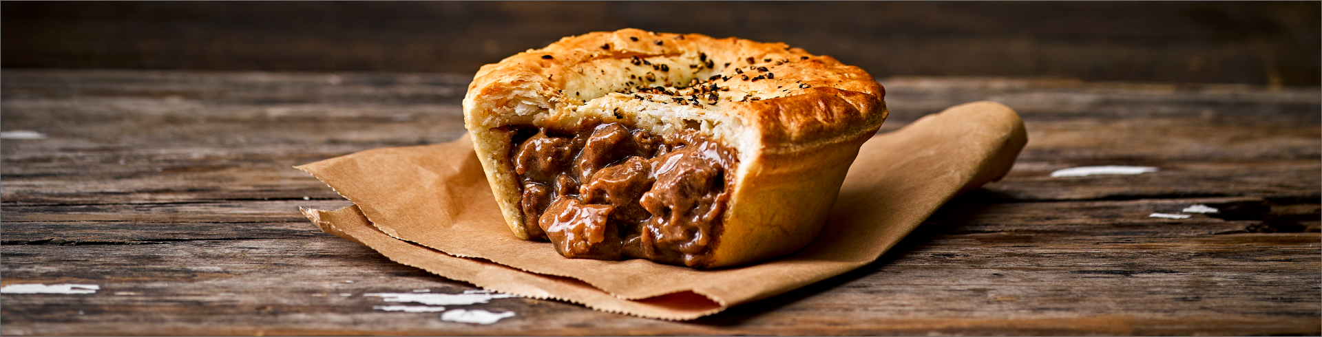 Pepper Steak Pie 200g Banner
